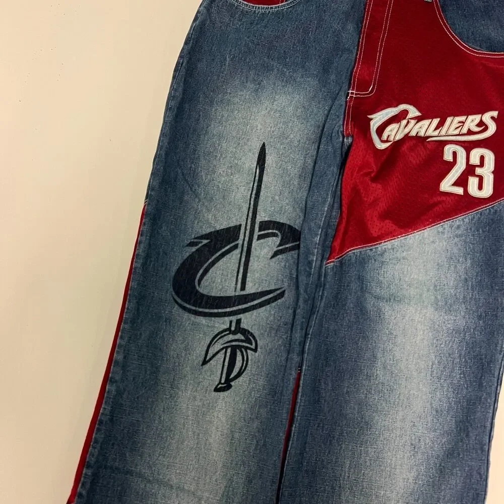 UNK Denim NBA Cleveland Cavaliers LeBron James Jeans Mens 36x32 Baggy Y2K